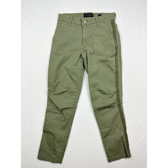 LUCKY BRAND Womens Cargo Utility Pocket Pants Size 26 Olive Side Stripe - Picture 1 of 9